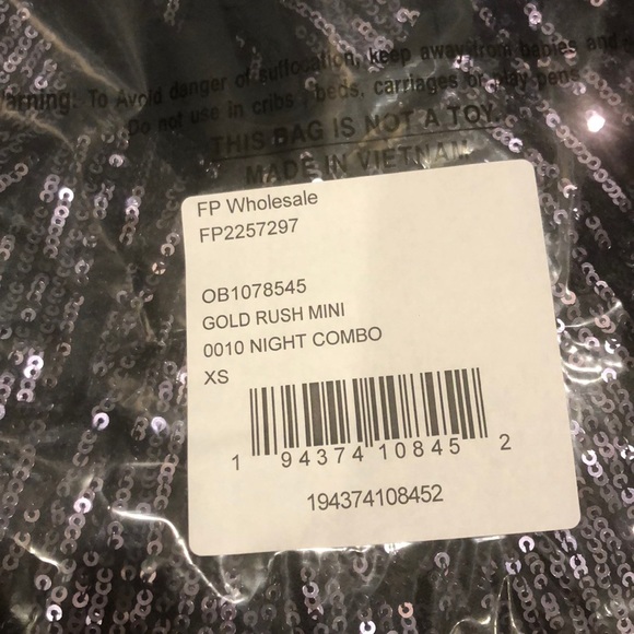 NWT Free People Gold Rush Mini Dress Black XS - Picture 12 of 13